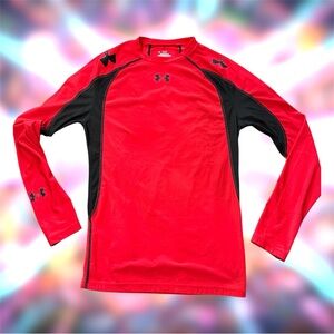 Men’s Under Armour HeatGear Compression Long-Sleeve Base Layer – Red/Black
